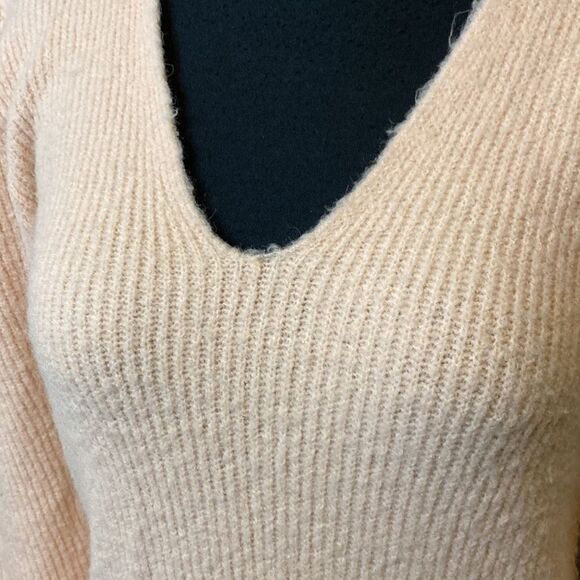 Something Navy Small Knit Sweater V Neck Long Sleeve Stretch - Picture 2 of 6